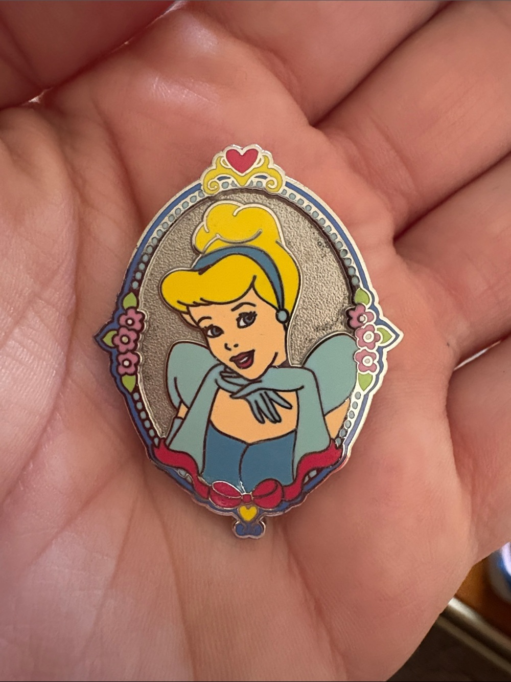 Cinderella Pin - Blue & Yellow Princess Portrait - RARE